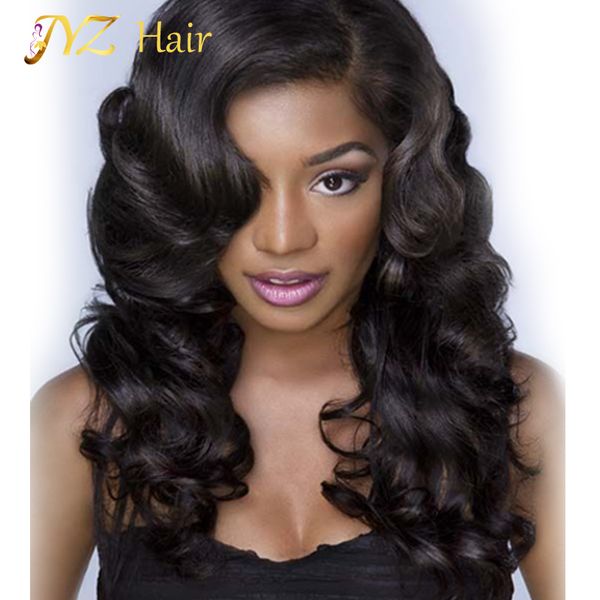 

jyz бесклеевой парик человеческих волос для чернокожих женщин парики фронта шнурка свободная волна бразильские девственные волосы натуральны, Black;brown