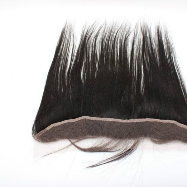 

part lace frontal human hair natural straight virgin hair lace frontals closure 2*13" swiss lace, Black;brown