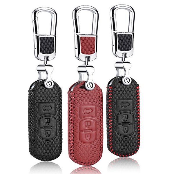 

brand new leather remote key case key bag cover holder fit for mazda 3 axela