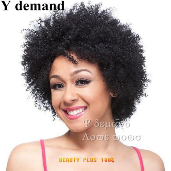 

classic fashion black short afro u part synthetic none lace kinky curly hair wigs for black women for sale in stock y demand