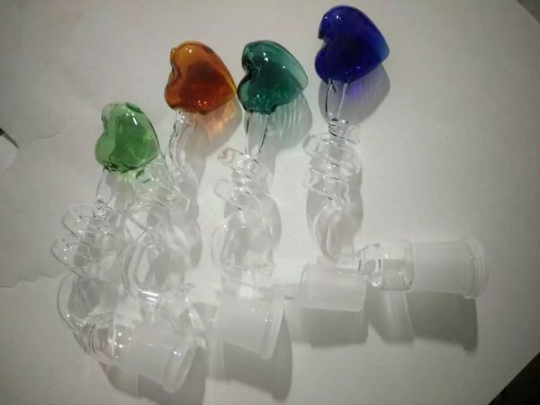 Renkli Aşk Görüntü Spiral Cam Bongs Kaseler Harsiler Yağ Teçhizatlı Sevimli Kaseler 14 veya 18mm Bongs için Kaseler