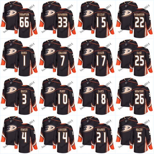 

Mens' 2017-2018 Season Anaheim Ducks Jerseys 66 Keaton Thompson 33 Jakob Silfverberg 5 Korbinian Holzer 1 Reto Berra Hockey jerseys
