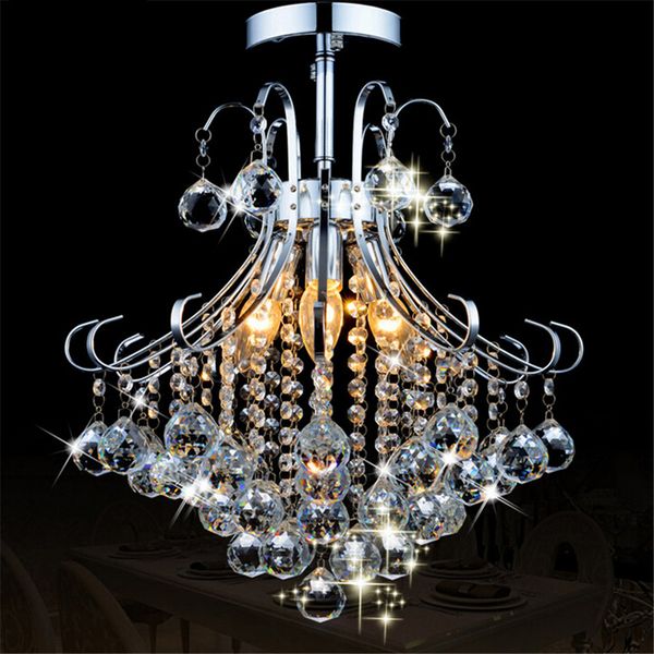 

хрустальная люстра светодиодный потолочный светильник подвесной светильник люстра хромированная отделка люстра с 3 лампами скрытого монтажа