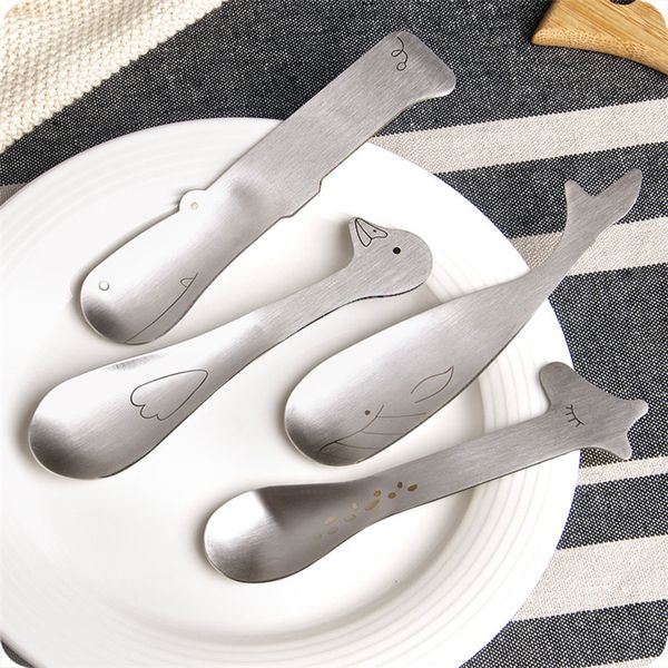 

cute ice cream spoons matte polish stainless steel duck whale hippo giraffe animal spoons for children
