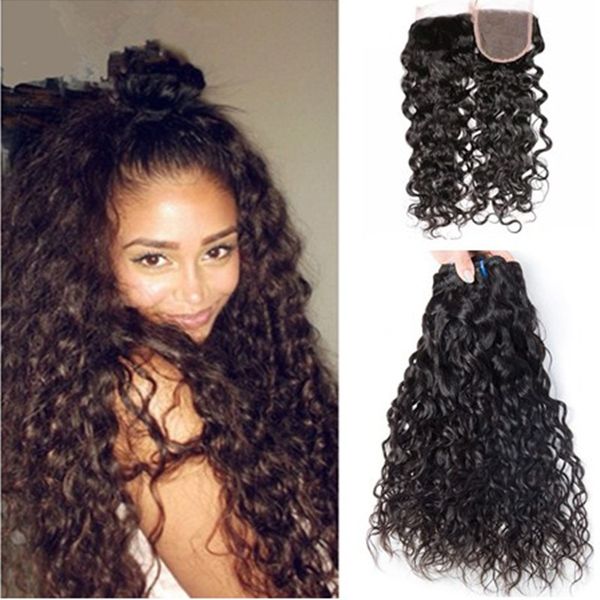 Water Wave Human Hair Bundles Wet Wavy Raw Indian Remy Hair With