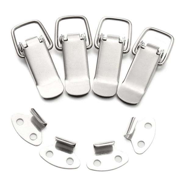 

4pcs 201 stainless steel spring toggle latch catch hasp clamp clip duck billed buckles