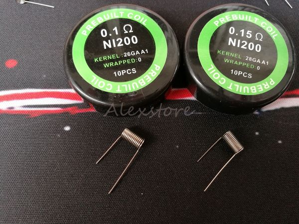 NI200 Resistência ao fio Ni 200 bobinas pré-construídas de níquel bobina pré-fabricada AWG 26g 28g Medidor Ni-200 para controle de temperatura TC Mod 10 unidades / caixa