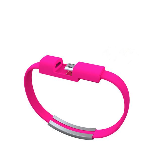 Bracciale da polso Cavi dati Micro USB Cavo di ricarica per telefono da 22 cm Cavo dati in silicone stile cinturino corto per Samsung S7 S6 edge HTC Android