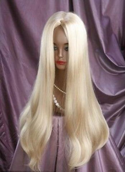 

gt;>> new light blonde long straight women"s full wig, Black;brown