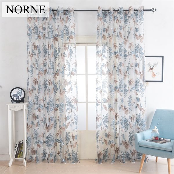 Norne Flowers Drapes Window Sheer Curtains For Living Room The