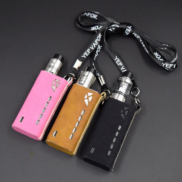 

Tesla Terminator Leather Carrry Case Carring Pouch Bag Holder Black Brown Pink 3 Colors with YEP Lanyard Fit Terminator Box Mod DHL Free