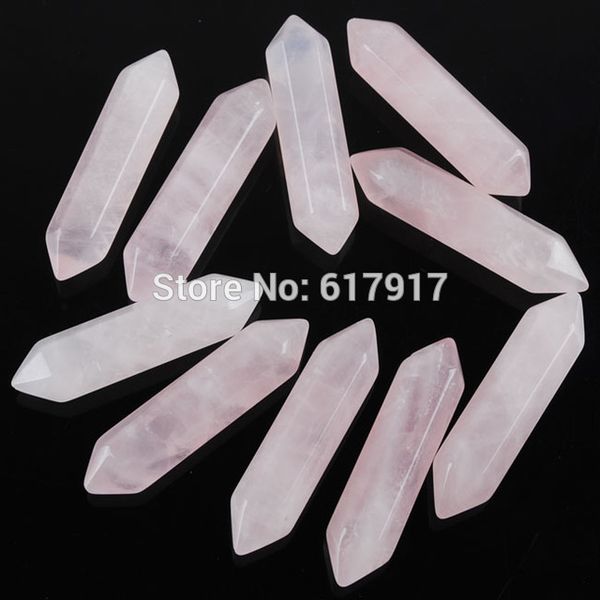 

wholesale- natural rose quartz gem stone hexagonal healing pointed reiki chakra no drilling hole pendant bead 1 pcs tn1261, Black
