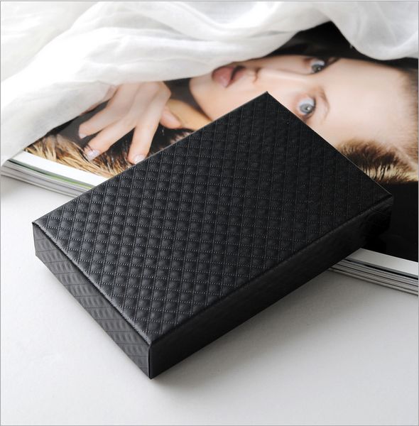 

[simple seven] classic black check pattern necklace box/15*9.5*2.6cm jewelry set packing/ trend pedant package/ gift ring carrying case, Black;white