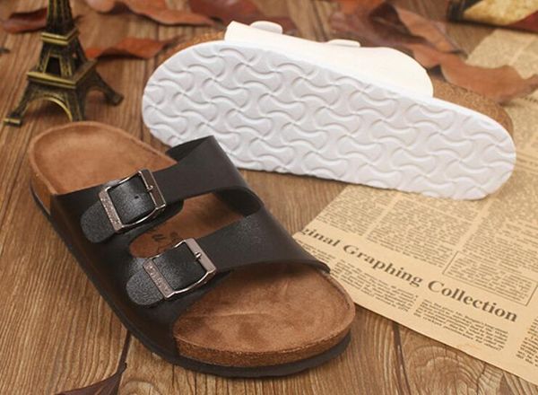 

2017 summer sandals women sandalias anti-skid cork couple shoes fashion beach slippers black white red sandalias hombre