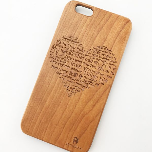 UI ultra fino casos de telefone celular feitos de madeira natural com laser gravado padrão para iphone 11 12 13 pro máximo