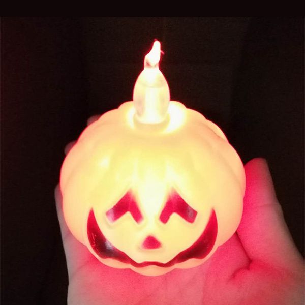 

12pcs/lot pumpkin skull lantern led light battery operated candle lights halloween party decoration accessories kid's toys