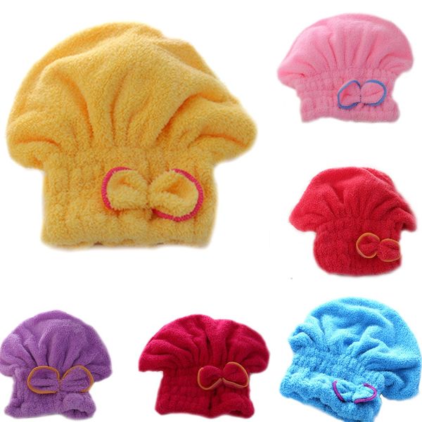 

wholesale- home textile microfiber solid hair turban quickly dry hair hat wrapped towel and high quality