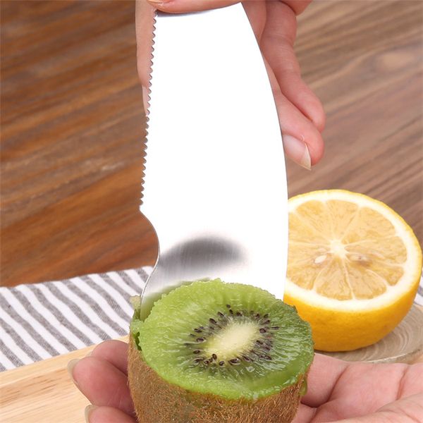 

direct factory supply multifunctional shiny polish stainless steel 304 kiwi peeler kiwi slicer avocado cutter with spoon