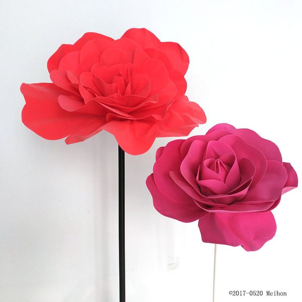 Flores falsas de espuma grande, rosas artificiais, estilo europeu, adereços de casamento, fundo de natal, parede, decoração de casa, suporte para processamento de personalização