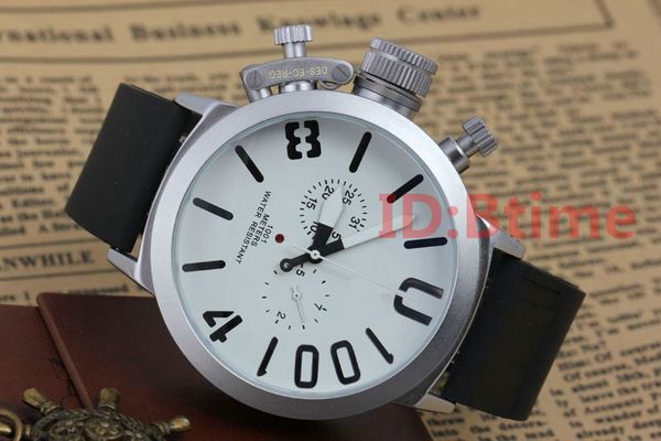 2019 ﾠ Orologio da uomo Sport 50mm Big Boat Argento Nero Gomma Classico Rotondo Automatico Meccanico Gancio Sinistro Mano U Orologi maschili