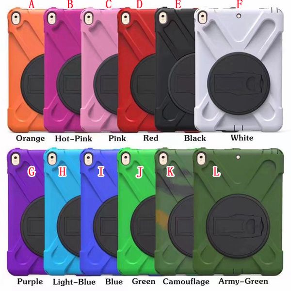 

360 degree rotating pirate king hard pc silicone gel case for ipad pro 10.5" 2017 ipad pro 9.7" tablet stand 2 in 1 robot hybrid c