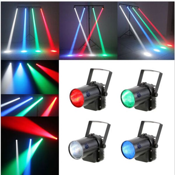 

2017 rgbw ingle color affect 5w led beam pot light white red green blue party dj bar tage light pin pot light effect projector lamp