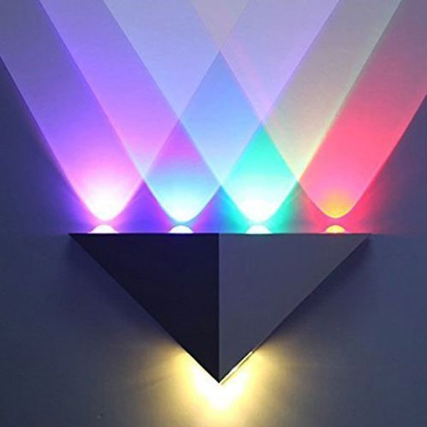 Lampade da parete Modern Triangle 5W LED Wall Sconce Light Fixture Indoor Hall Up Down Lamp Spot Illuminazione decorativa in alluminio per Theatre Studio