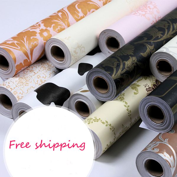 

wholesale- 10m 3d embossed flower wallpaper waterproof living room tv background self adhesive sticker bedroom wall paper