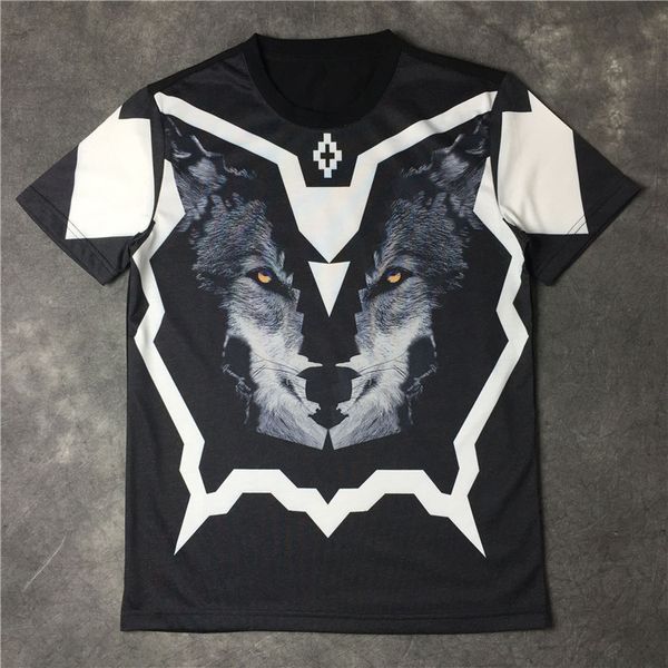 

2017 summer fashion brand tag clothing mens marcelo burlon 3D wolf print t-shirt kanye west t shirt tee tshirt tops