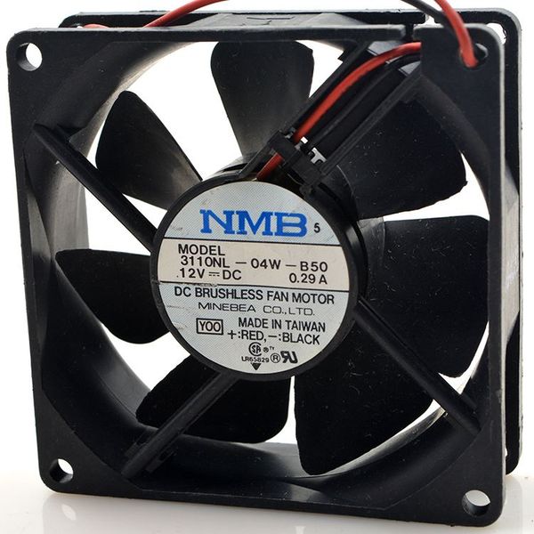 

original nmb 3110nl-04w-b50 8025 dc 12v 0.29a dual ball bearing server 80mm cooling fan