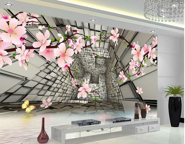 

3d stereo peach red fashion simple living room tv backdrop wall mural 3d wallpaper 3d wall papers for tv backdrop