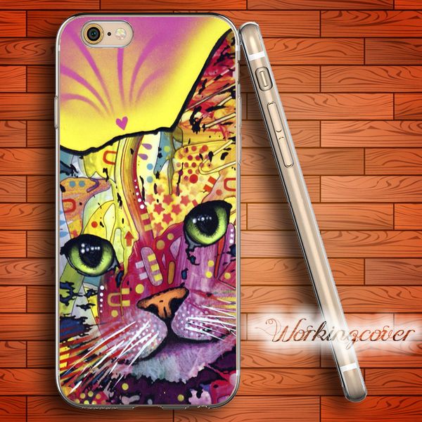 

capa kitten cat tattoo soft clear tpu case for iphone 7 6 6s plus 5s se 5 5c 4s 4 case silicone cover