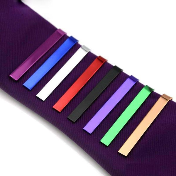 Lungo 4,3 CM 8 colori Vendita al dettaglio di alta qualità corto Argento Uomo rame Cravatta Tie Bar Mens Chrome Morsetto Plain Skinny Tie Clip Pins Bars