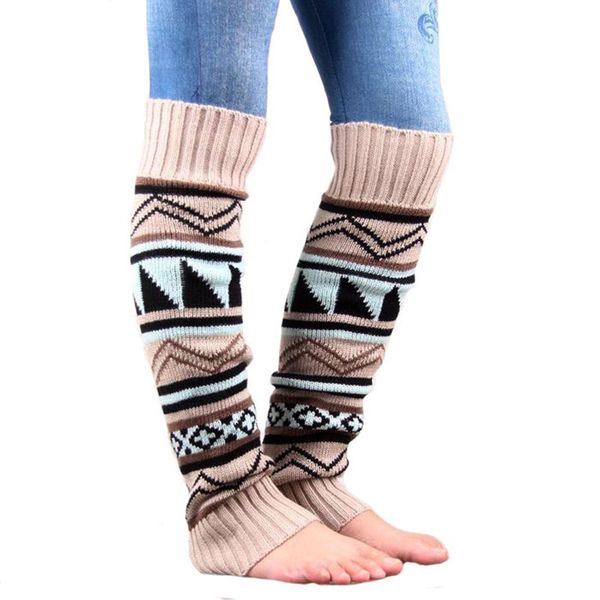 

wholesale- new women fashion autumn and winter camouflage bohemia thick wool piles ms. spell color boots leggings set, Black;white