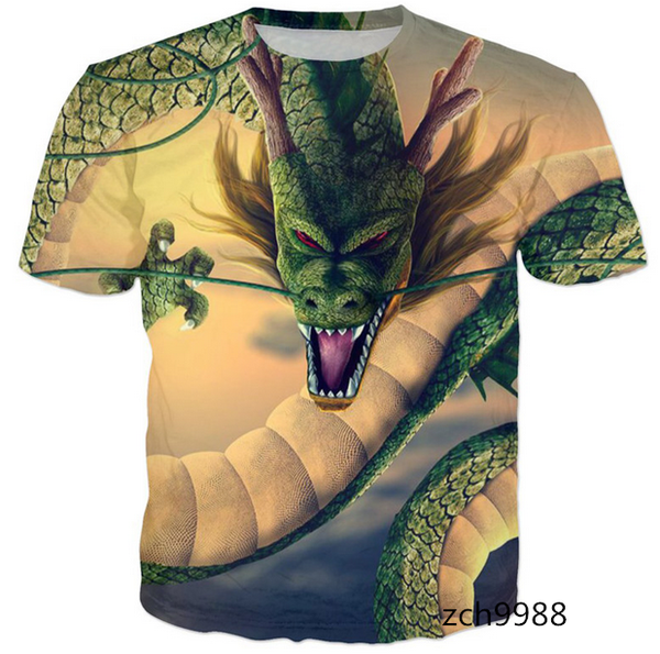 

new fashion womens/mens dragon ball z anime dragon short sleeves 3d print t-shirt summer casual t-shirt s--5xl aa137, White;black