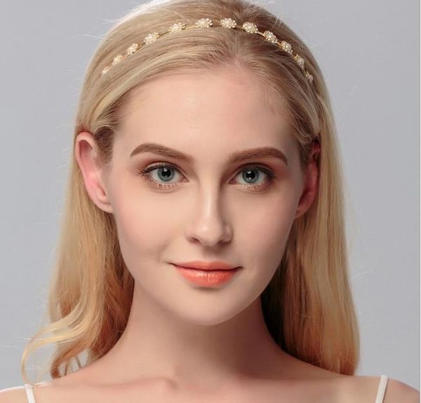 

elegant wedding bridal crystal rhinestones gold hair band headband tiara headdress bridal hair accessories bridal head pieces, Slivery;golden