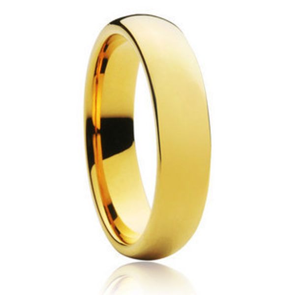 Классическое кольцо из карбида вольфрама 6 мм 18 тыс. Золотые свадебные влюбленные кольца для мужчин Женщины Высокое качество США Размер 6-14