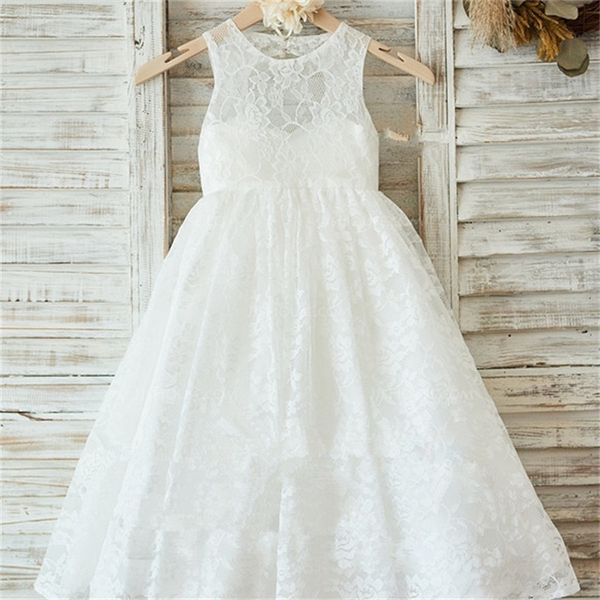 

sweet lace flower girl dresses princess little girls kids/child dress for wedding 2017 keyhole back party birthday pageant communion dress, White;blue
