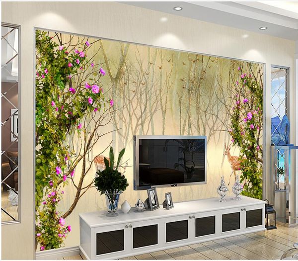 

european and american simple fresh pastoral murals wallpaper background wall