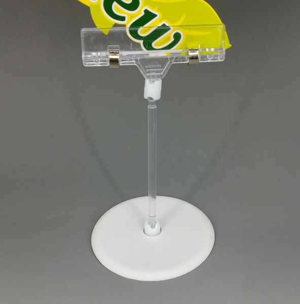 

base dia.9cm pop rotatable sign display price tag memo clip holder round stands show price label paper 20pcs