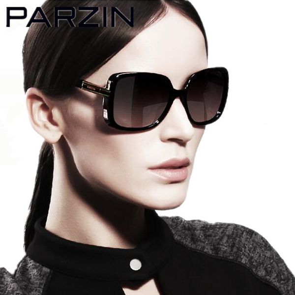 

wholesale-parzin polarized sunglasses women vintage oversized female sun glasses brand design ladies sun glasses with box black 9257, White;black