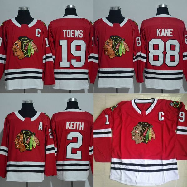 

#2 Duncan Keith 2018 New Season #88 Patrick Kane #19 Jonathan Toews Chicago Blackhawks Hockey Jerseys Stitched New Jersey Free Shipping