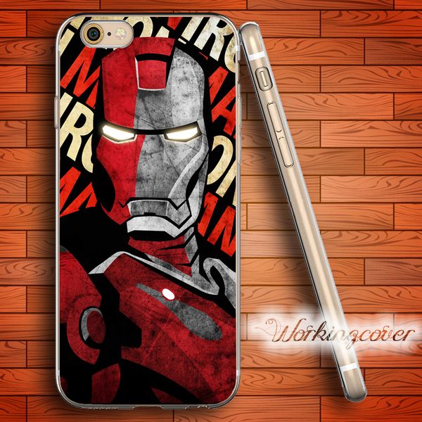

coque superhero iron man soft clear tpu case for iphone 6 6s 7 plus 5s se 5 5c 4s 4 case silicone cover