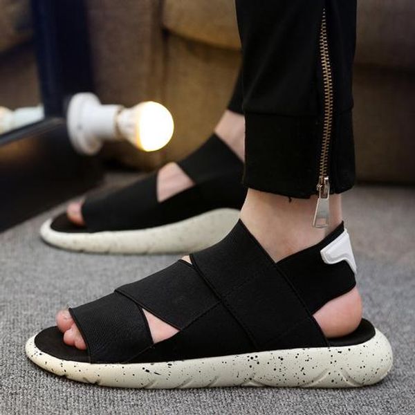 

summer breathable sandals sports and leisure exposed toes thick bottom slippers beach slippers, Black