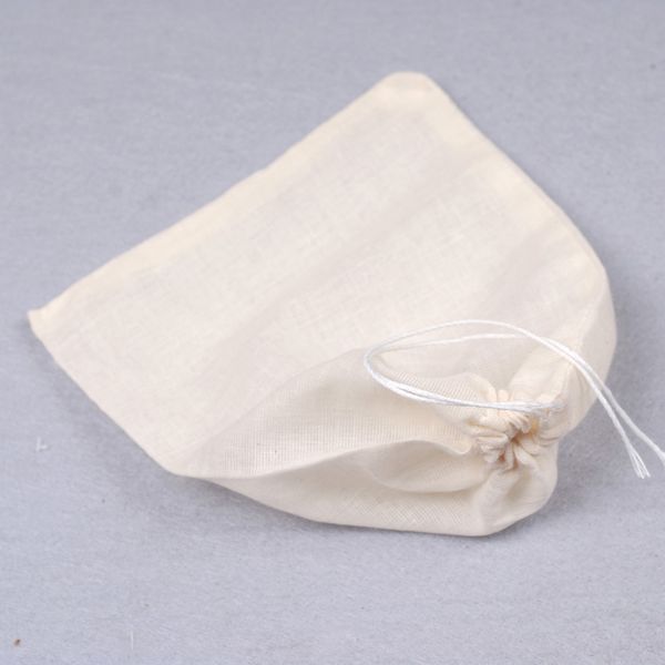 

10pcs/lot 13x16cm 60 density hand made cotton drawstring filter bag food grade, gunny bale (hessian cloth bag) water boil bag