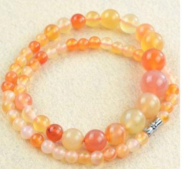 

6-14mm natural natural agate necklace natural agate i tower chain, Silver