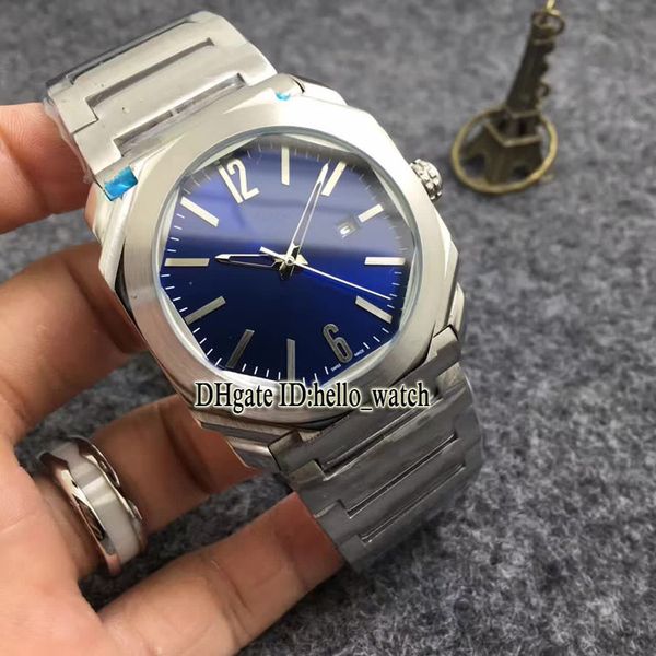 

octo solotempo 42mm blue dial 102105 bgo38c3ssd japan quartz men's watch stainless steel bracelet new watches, Slivery;brown