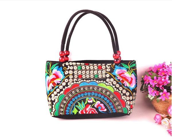 

wholesale- quality vintage hmong tribal ethnic boho lady shoulder handbag women's bag linen embroidery handbags tapestry