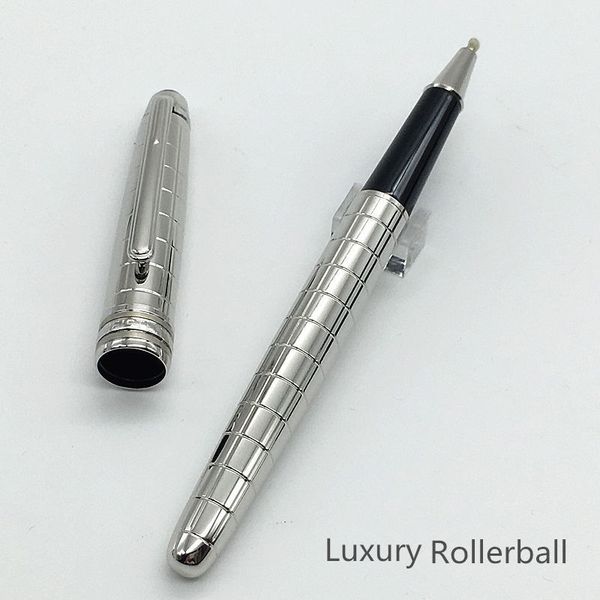 

Luxury Classic Roller Ball Pen MB Metal Silver Rollerball Pen with serial number Great Gift Good Quality