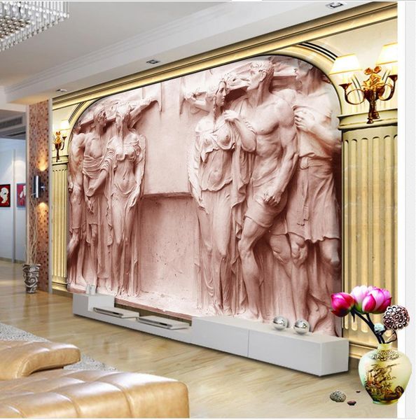 

european 3d roman column relief statue tv background mural 3d wallpaper 3d wall papers for tv backdrop